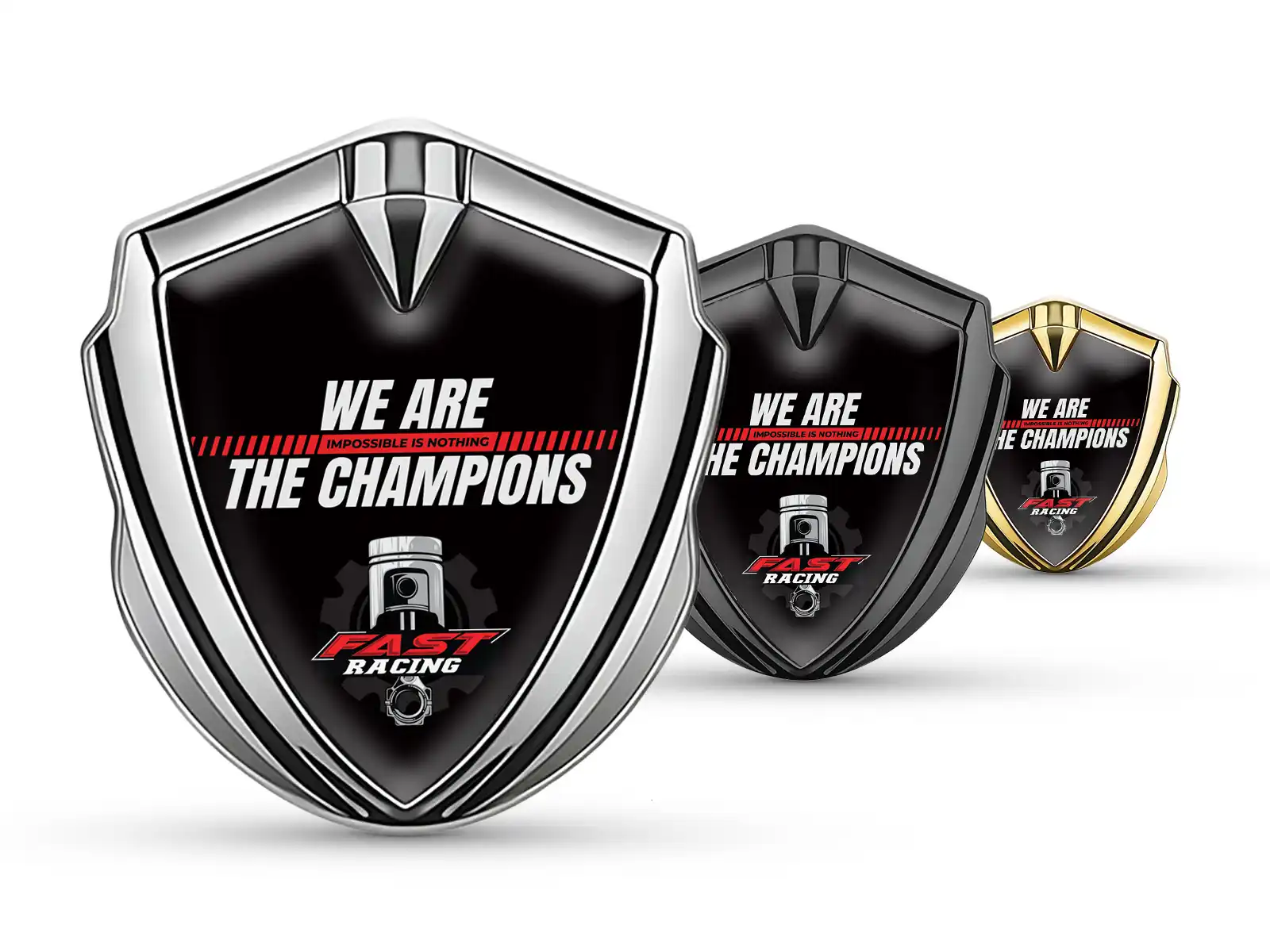 Auto Car Badge Racing Look Glossy Finish